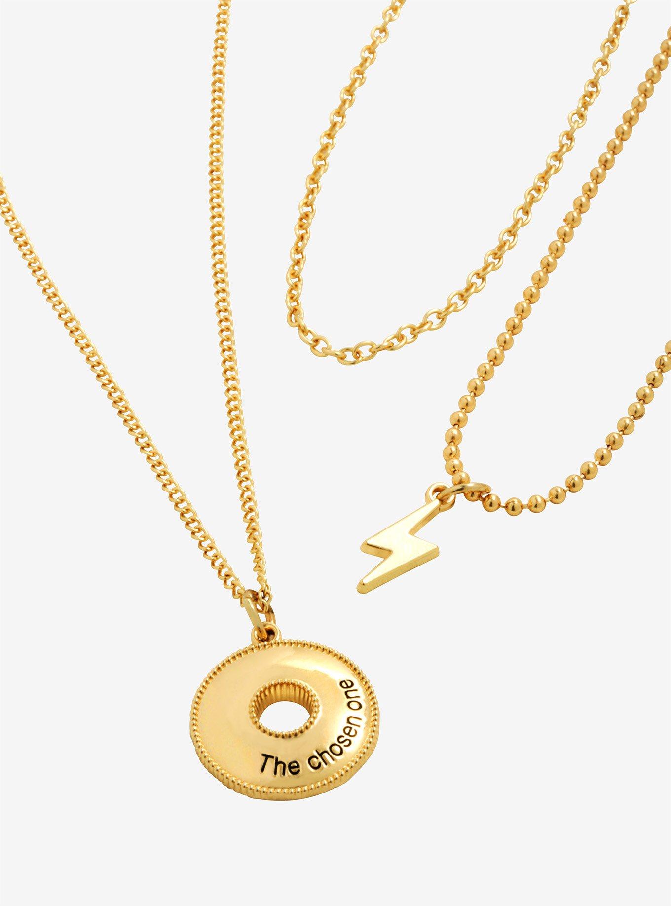 Harry Potter The Chosen One Lightning Bolt Layered Necklaces - BoxLunch Exclusive, , hi-res