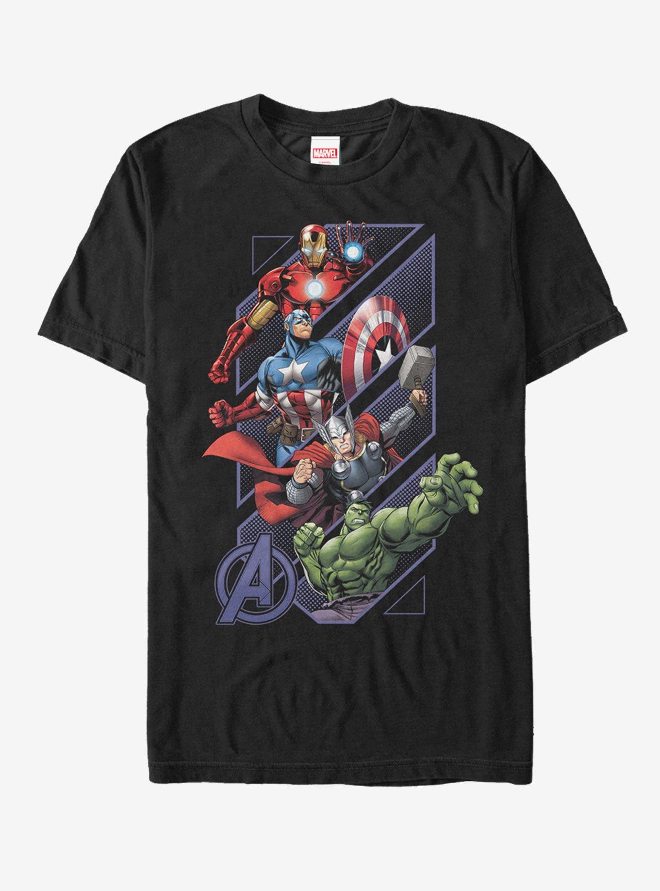 Marvel Four Avengers T-Shirt, BLACK, hi-res