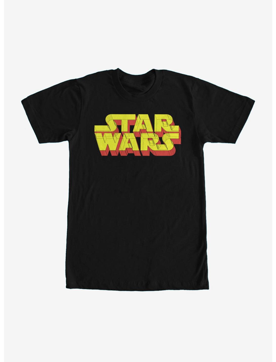 Plus Size Star Wars Logo 3D T-Shirt, BLACK, hi-res