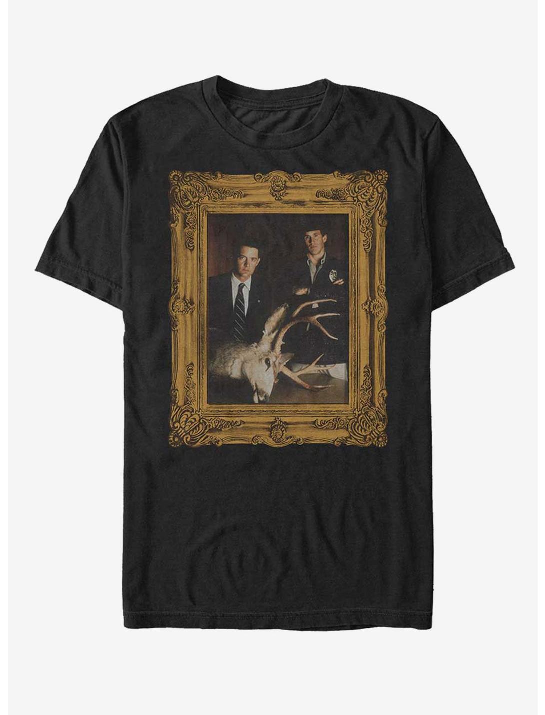 Twin Peaks Deer Head Frame T-Shirt, BLACK, hi-res