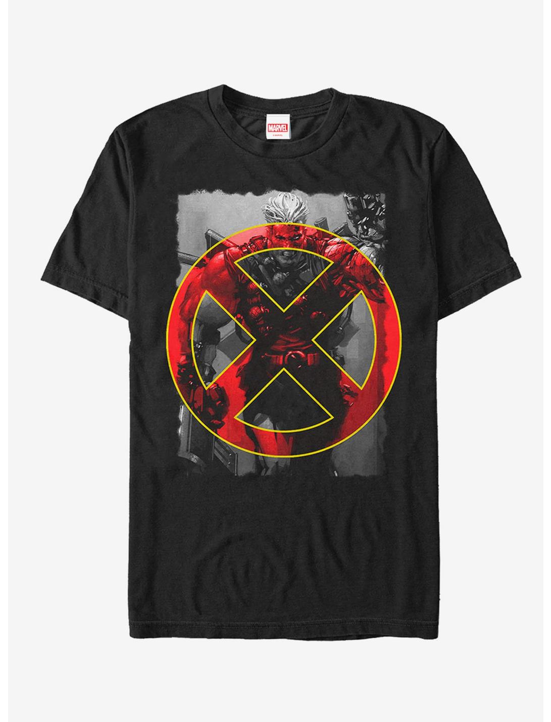 Marvel X-Men Cable Grayscale X Symbol T-Shirt, BLACK, hi-res