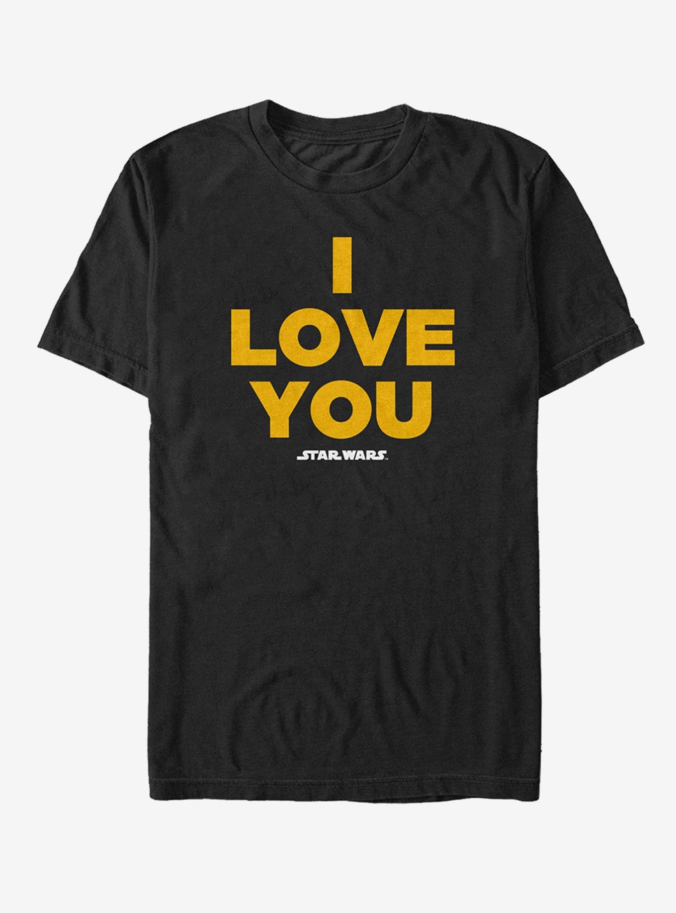 Star Wars Princess Leia I Love You T-Shirt, BLACK, hi-res