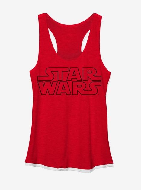 Star Wars Sleek Movie Logo Girls Tank - RED | BoxLunch