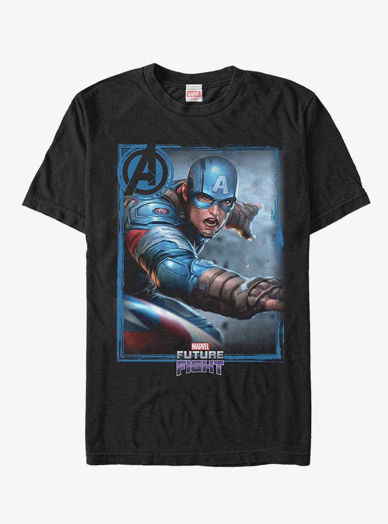 Marvel Future Fight Captain America T-Shirt - BLACK | BoxLunch