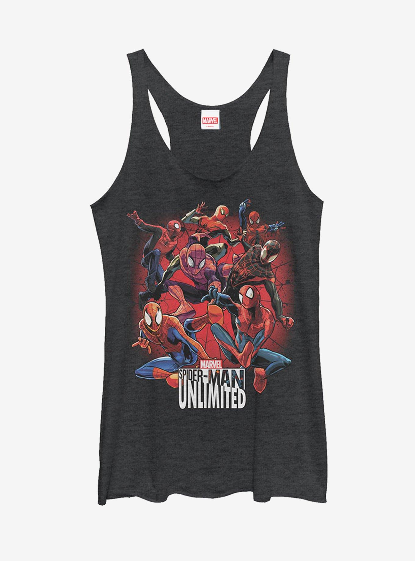 Marvel Spider-Man Unlimited Versions Girls Tank, BLK HTR, hi-res