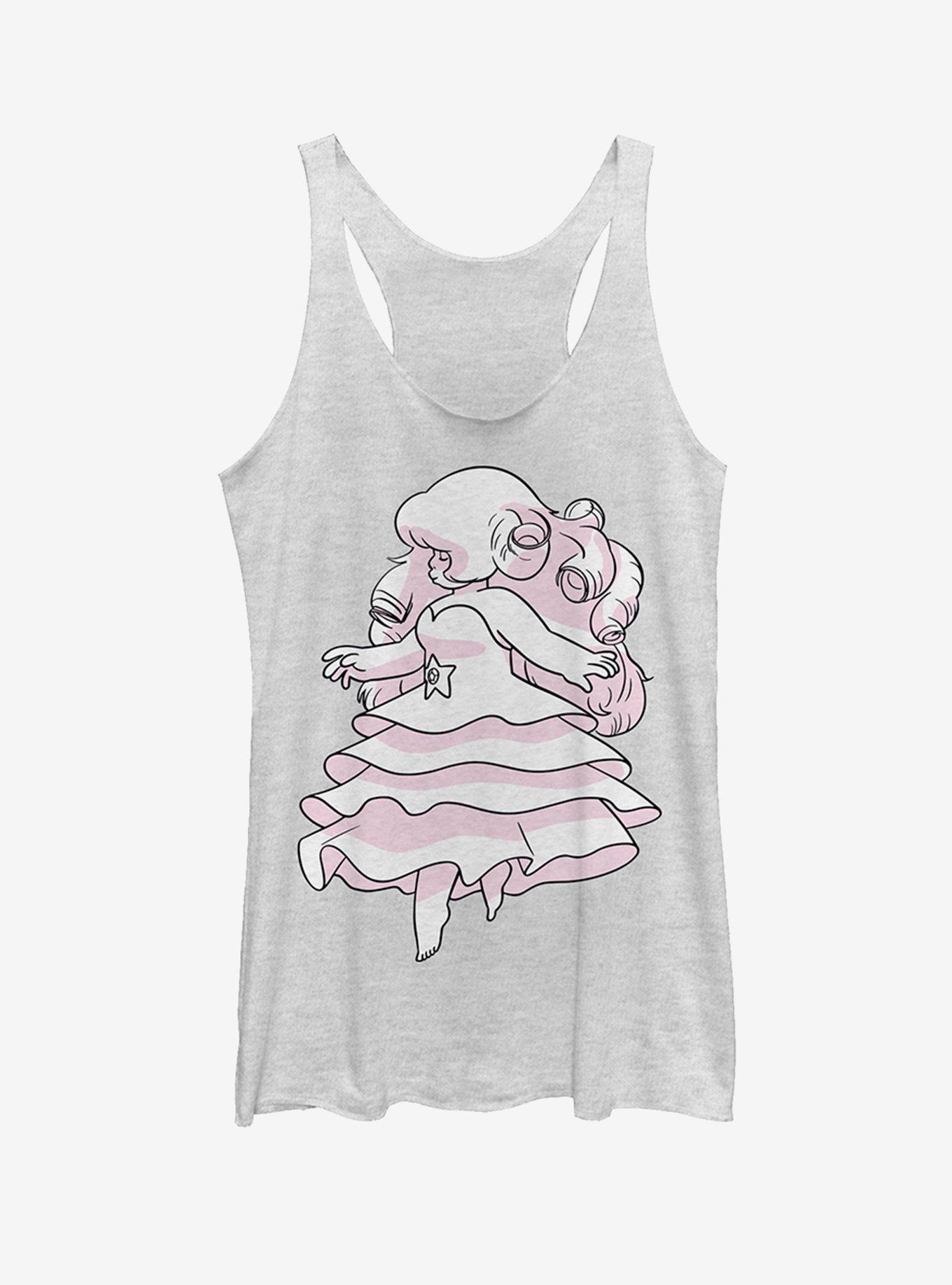 Steven Universe Rose Quartz Womens Tank Top, WHITE HTR, hi-res