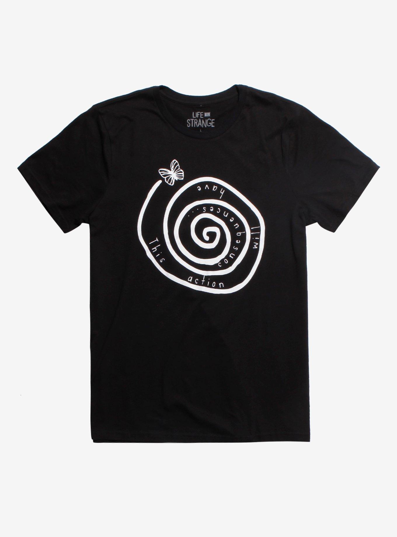 Life Is Strange Spiral Consequences Butterfly T-Shirt, BLACK, hi-res