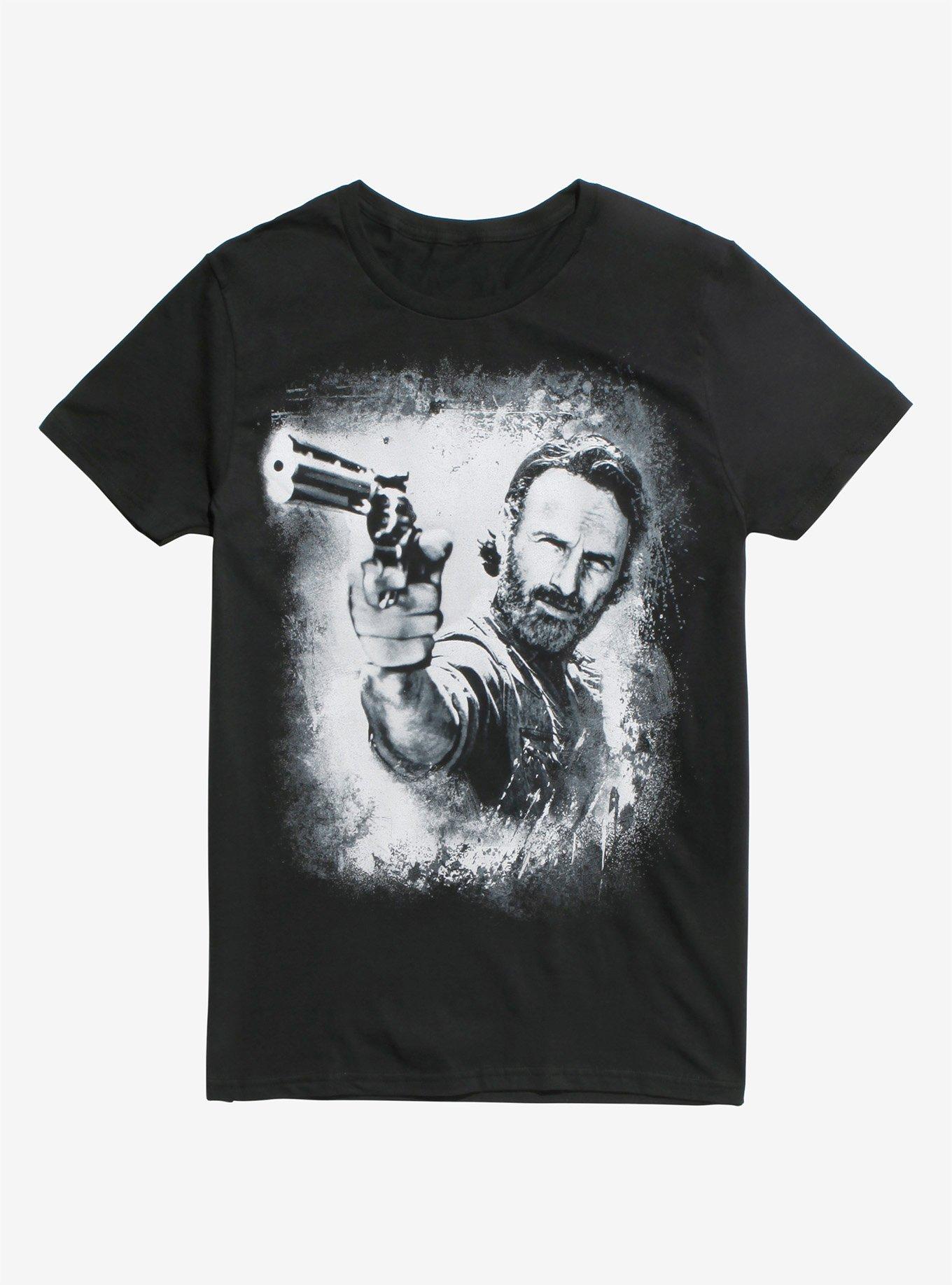 The Walking Dead Rick Distressed T-Shirt, BLACK, hi-res