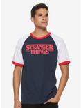 Stranger Things Blue White Ringer Raglan T-Shirt, NAVY, hi-res
