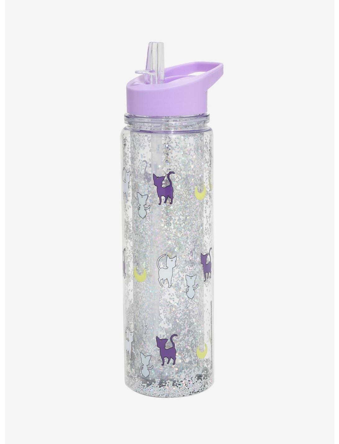 Sailor Moon Luna & Artemis Glitter Water Bottle - BoxLunch Exclusive, , hi-res