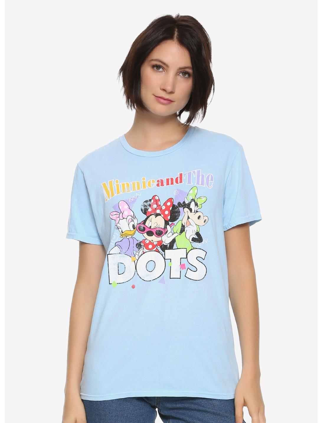 Disney Minnie Mouse Minnie & The Dots Womens T-Shirt - BoxLunch Exclusive, BLUE, hi-res
