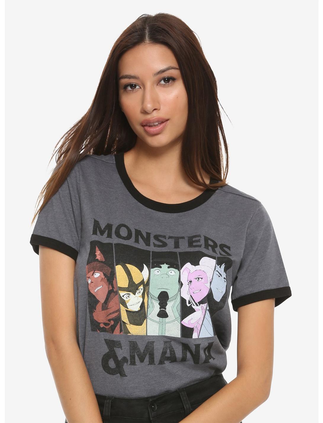 Voltron Monsters & Mana Girls Ringer T-shirt, BLACK, hi-res