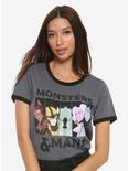 Voltron Monsters & Mana Girls Ringer T-shirt, BLACK, hi-res