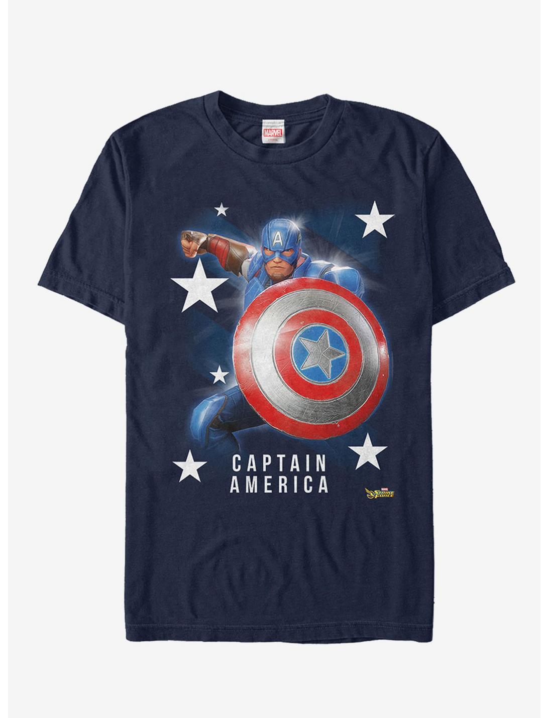 Marvel Strike Force Captain America Stars T-Shirt, NAVY, hi-res