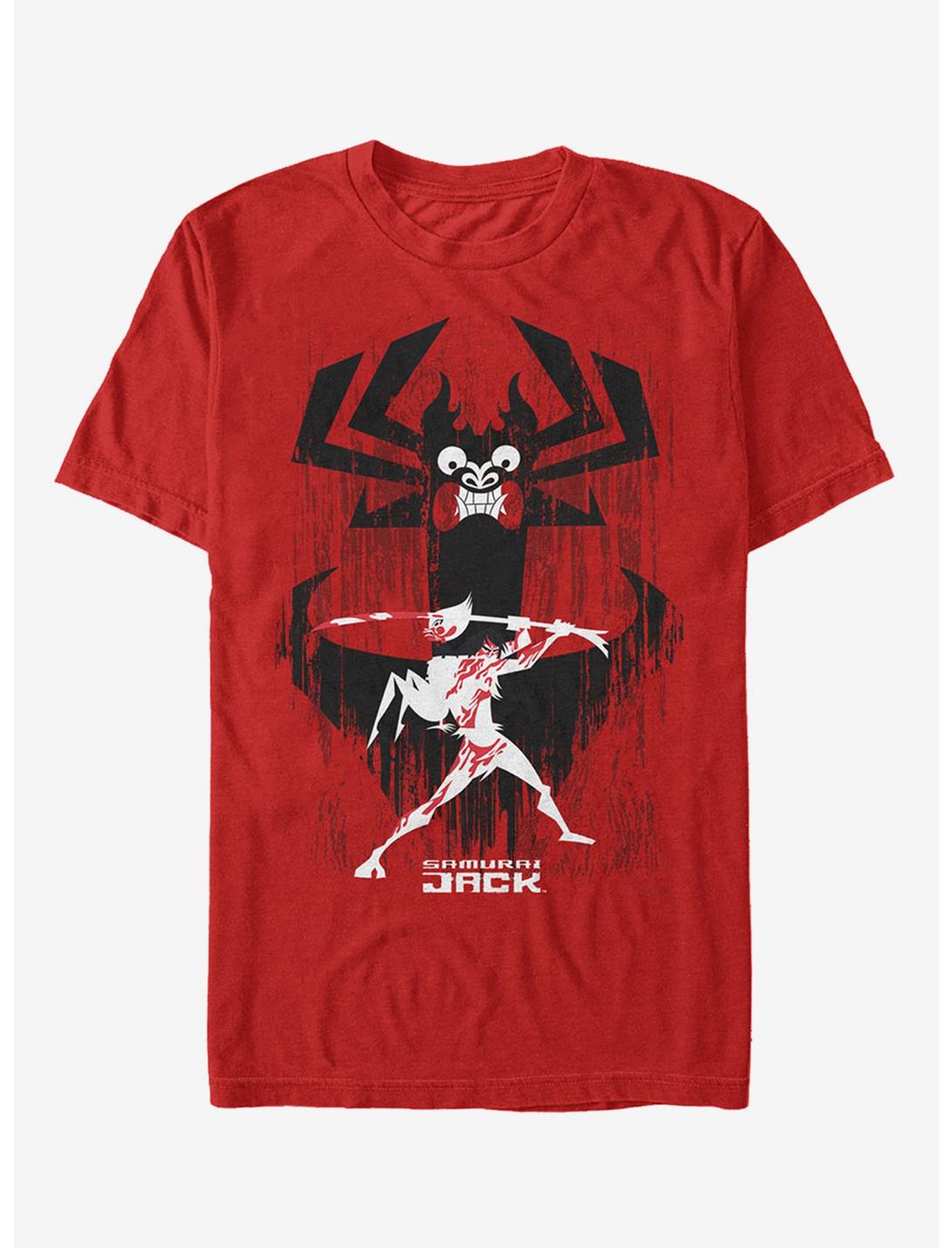 Samurai Jack Aku Silhouette T-Shirt, RED, hi-res
