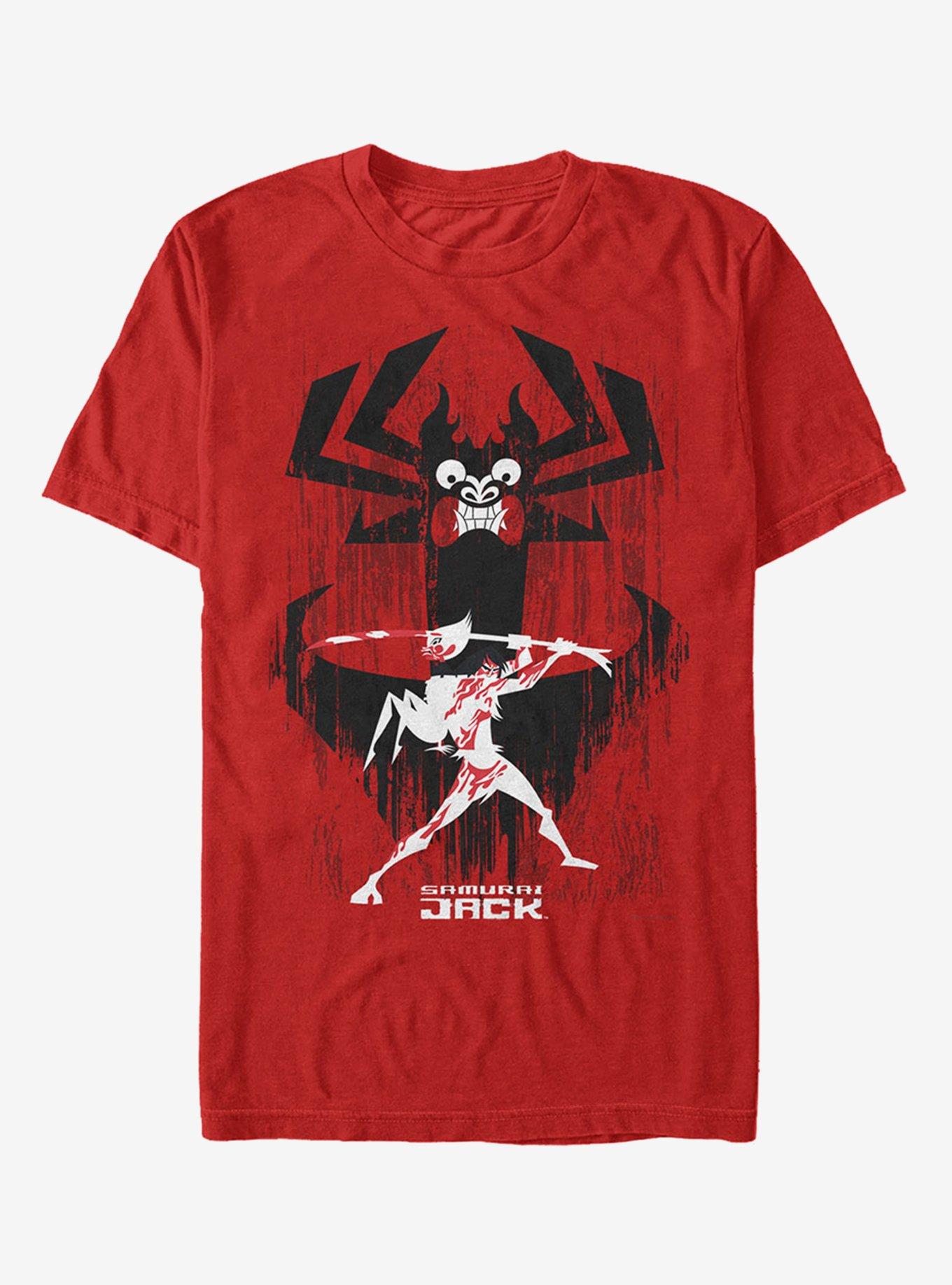 Samurai Jack Aku Silhouette T-Shirt, RED, hi-res