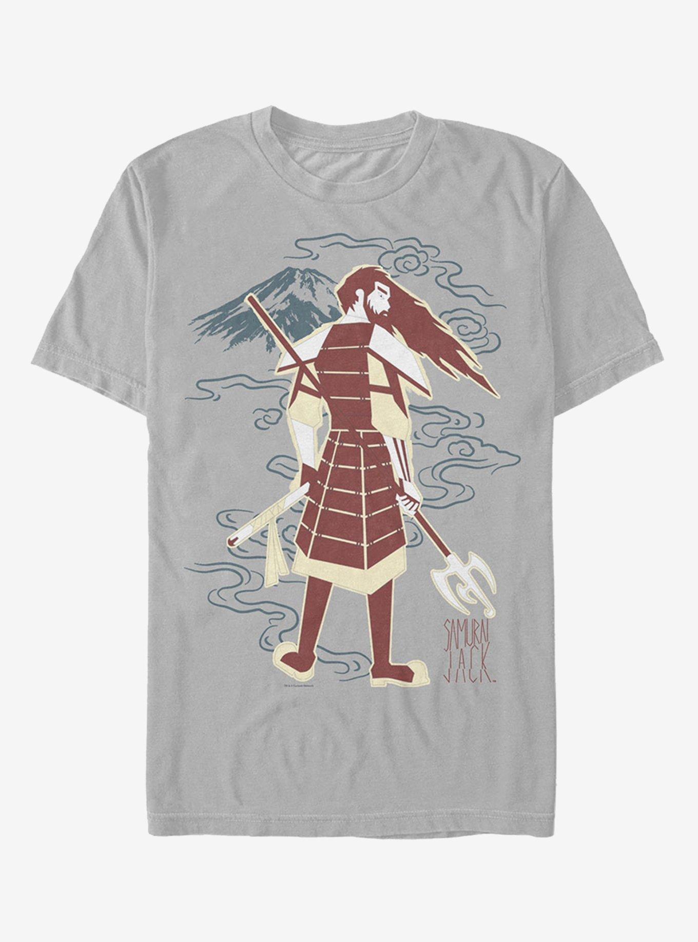 Cartoon Network Samurai Jack Mountain Sketch T-Shirt, SILVER, hi-res