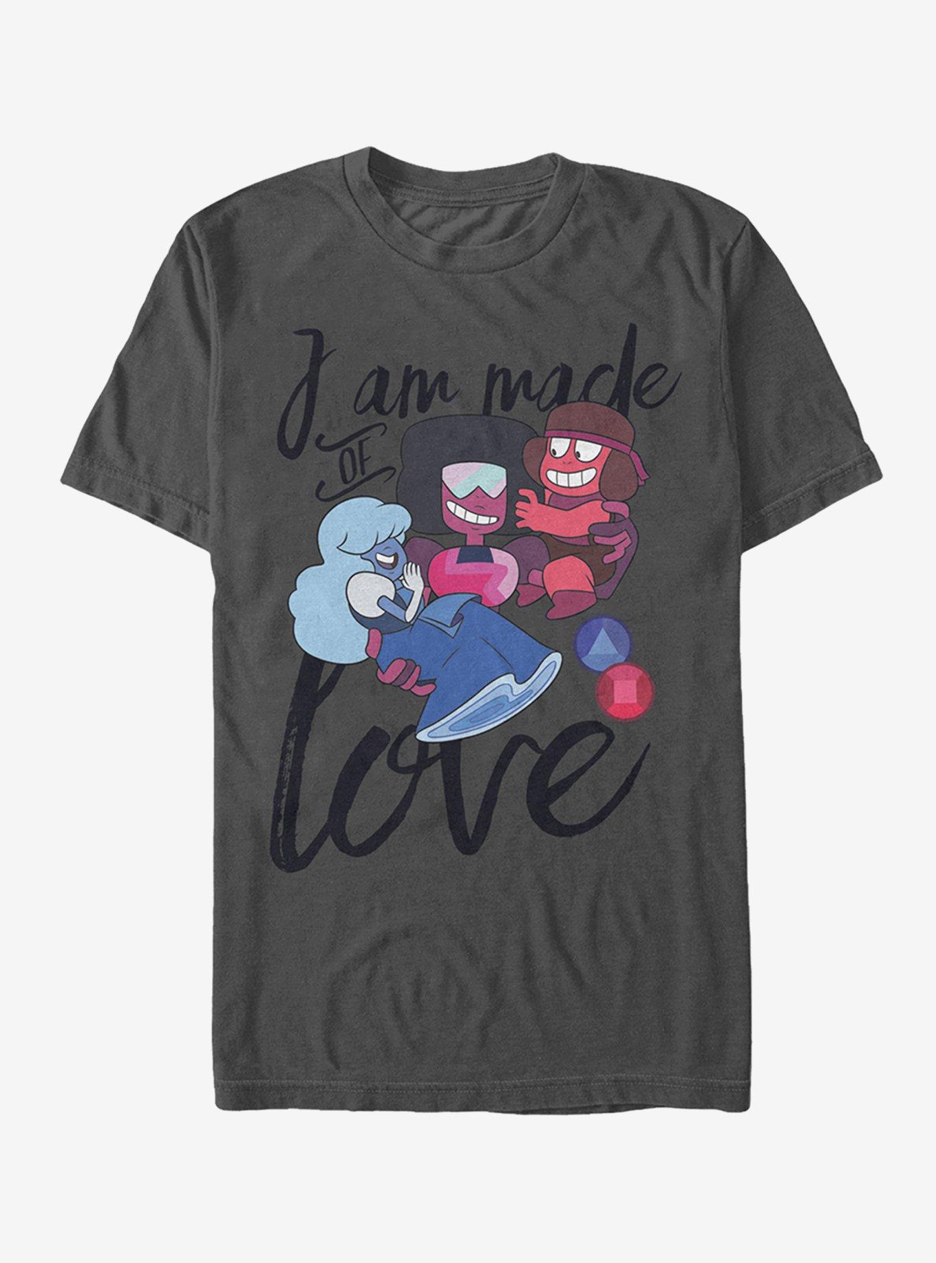 Steven Universe Made of Love T-Shirt, CHARCOAL, hi-res