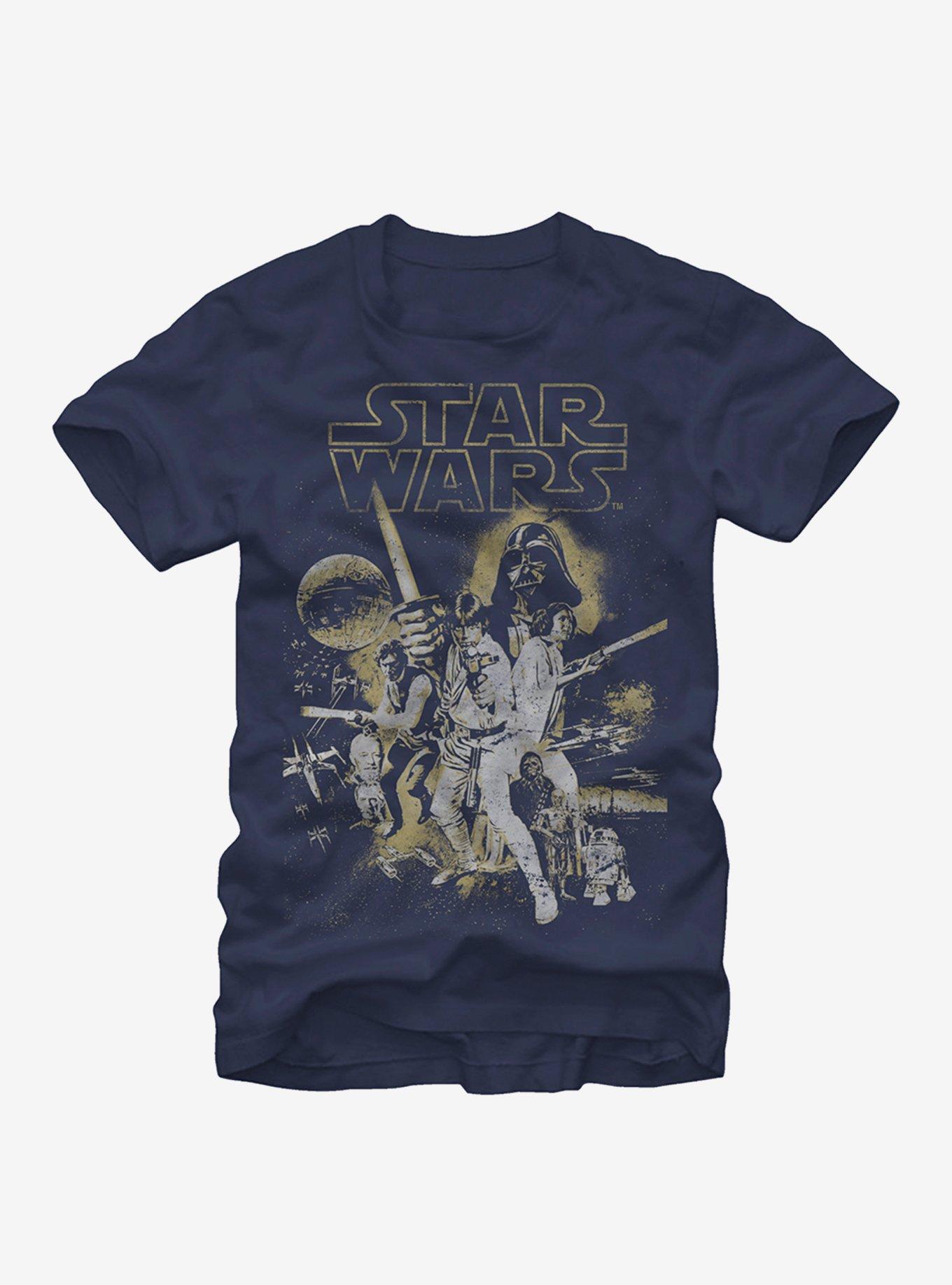 Star Wars Poster Throwback T-Shirt, NAVY, hi-res