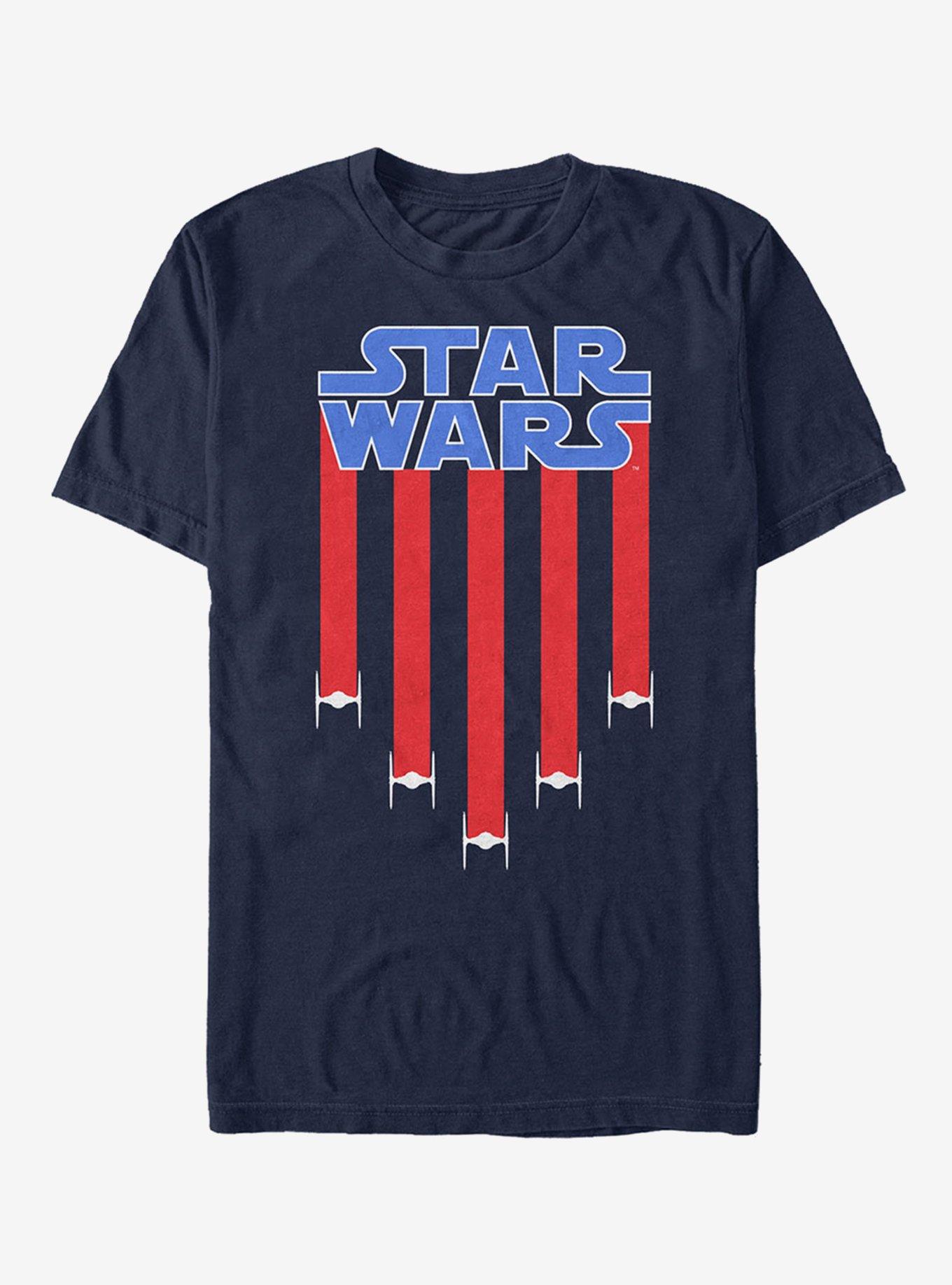 Star Wars Fourth of July TIE Fighter Stripes T-Shirt, NAVY, hi-res