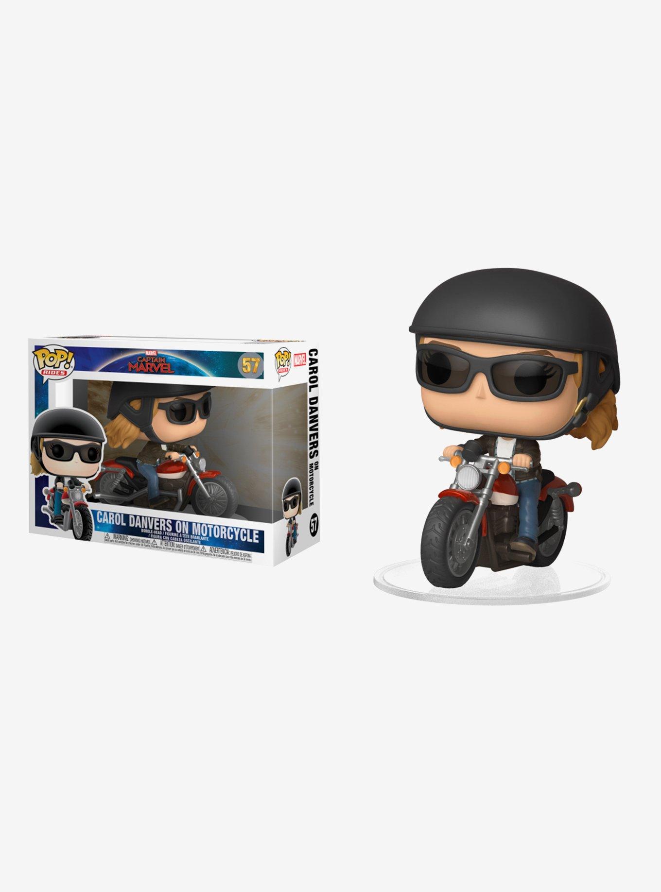 Funko Marvel Captain Marvel Pop! Rides Carol Danvers On Motorcycle Vinyl Bobble-Head, , hi-res