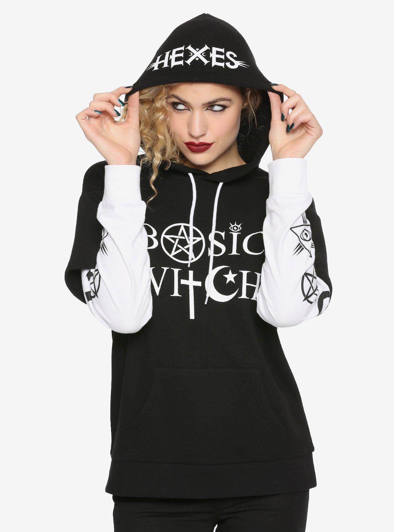 Basic Witch Girls Hoodie, BLACK, hi-res