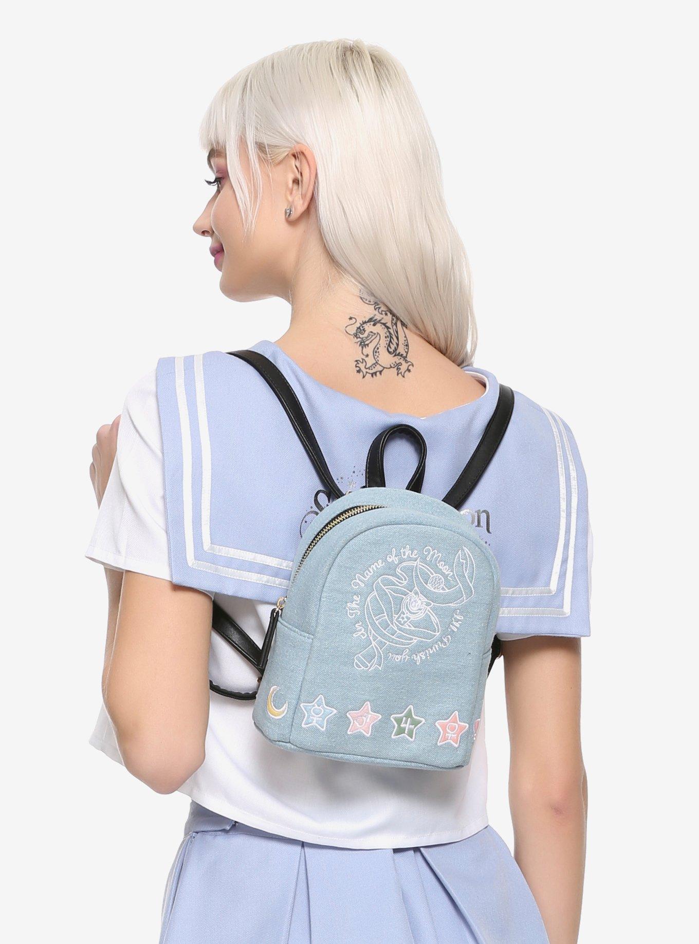 Sailor Moon In The Name Of The Moon Denim Mini Backpack Hot Topic Exclusive, , hi-res