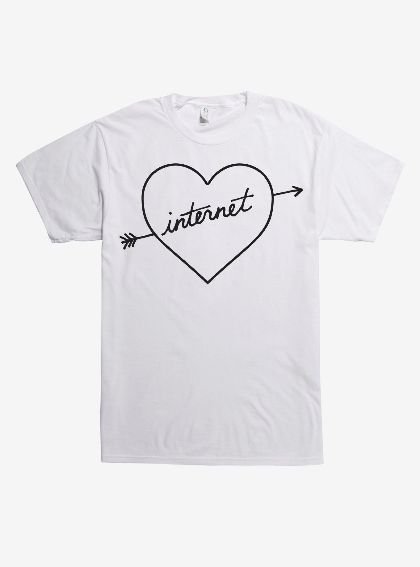 Internet Heart & Arrow T-Shirt, WHITE, hi-res