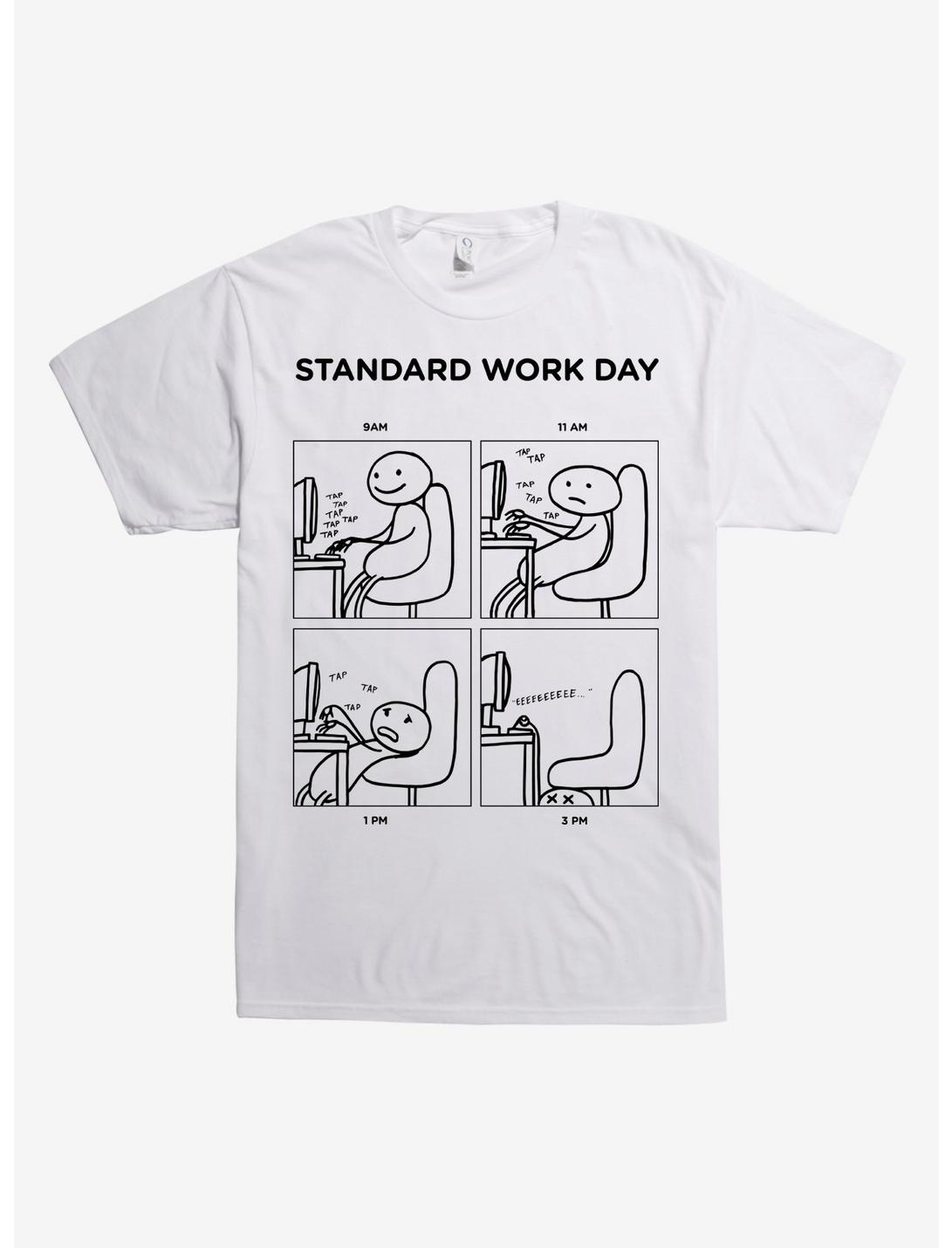 Work Day Comic Panel T-Shirt, WHITE, hi-res