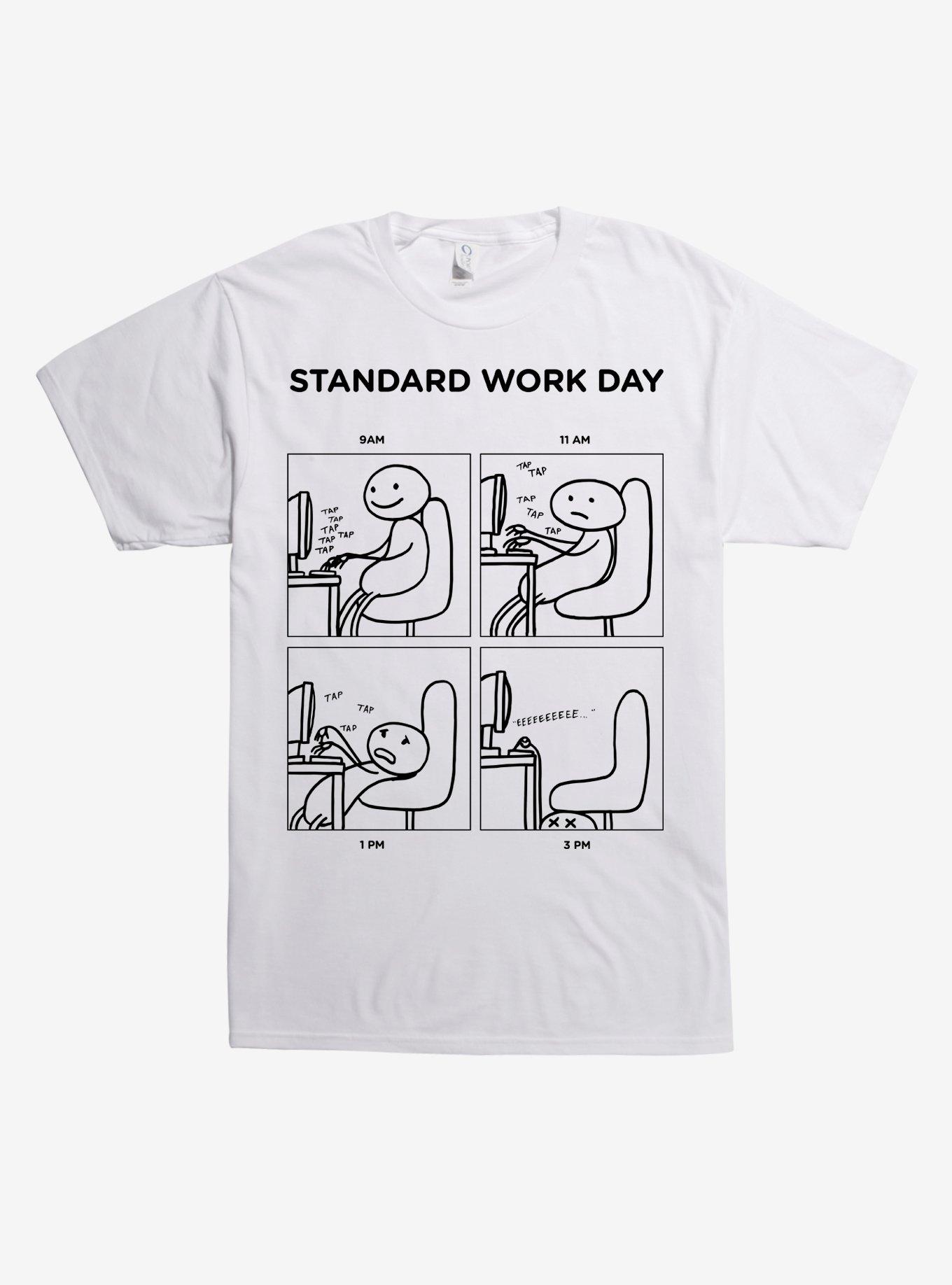 Work Day Comic Panel T-Shirt, WHITE, hi-res