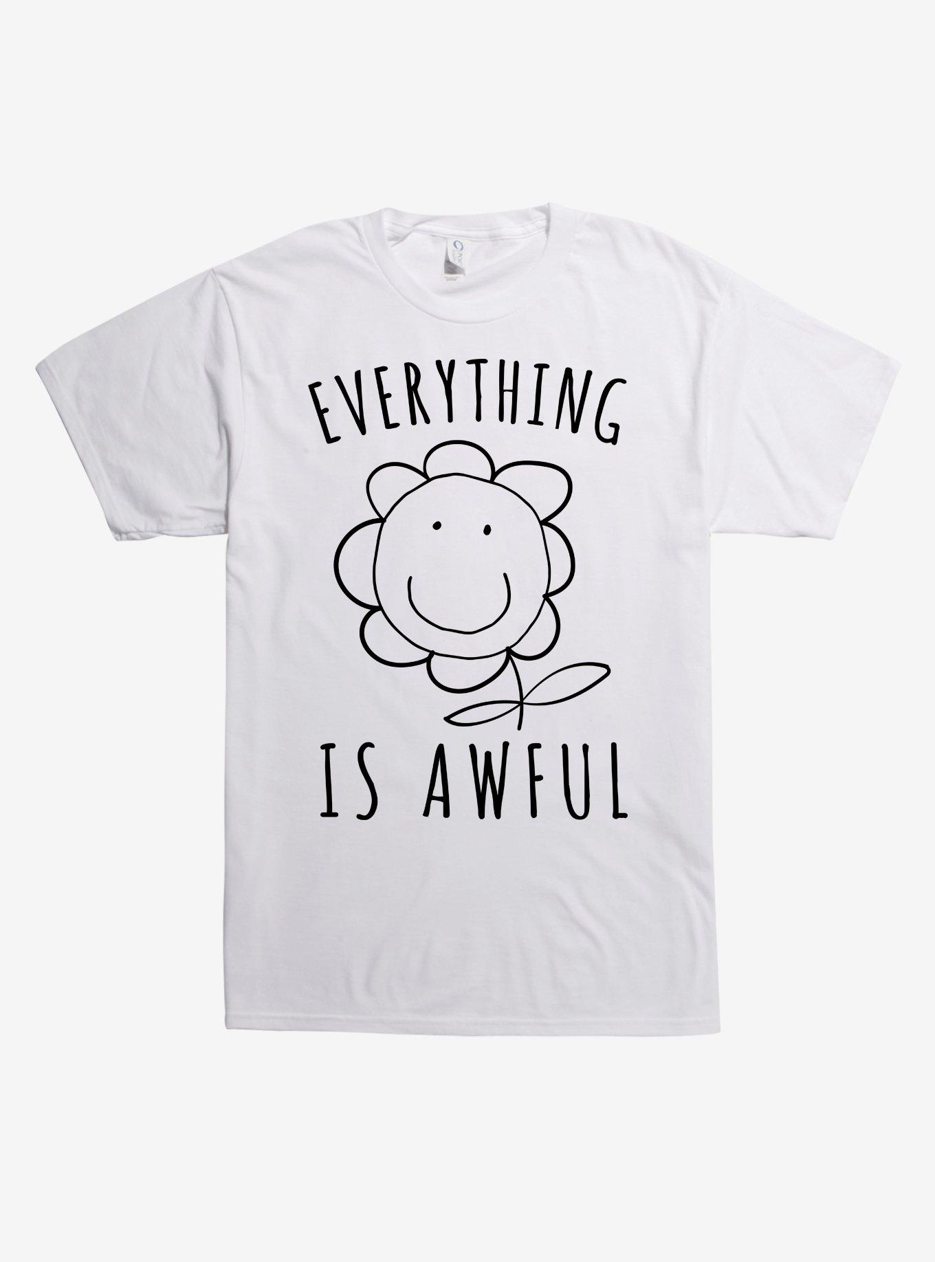 Everything Is Awful Flower T-Shirt, WHITE, hi-res