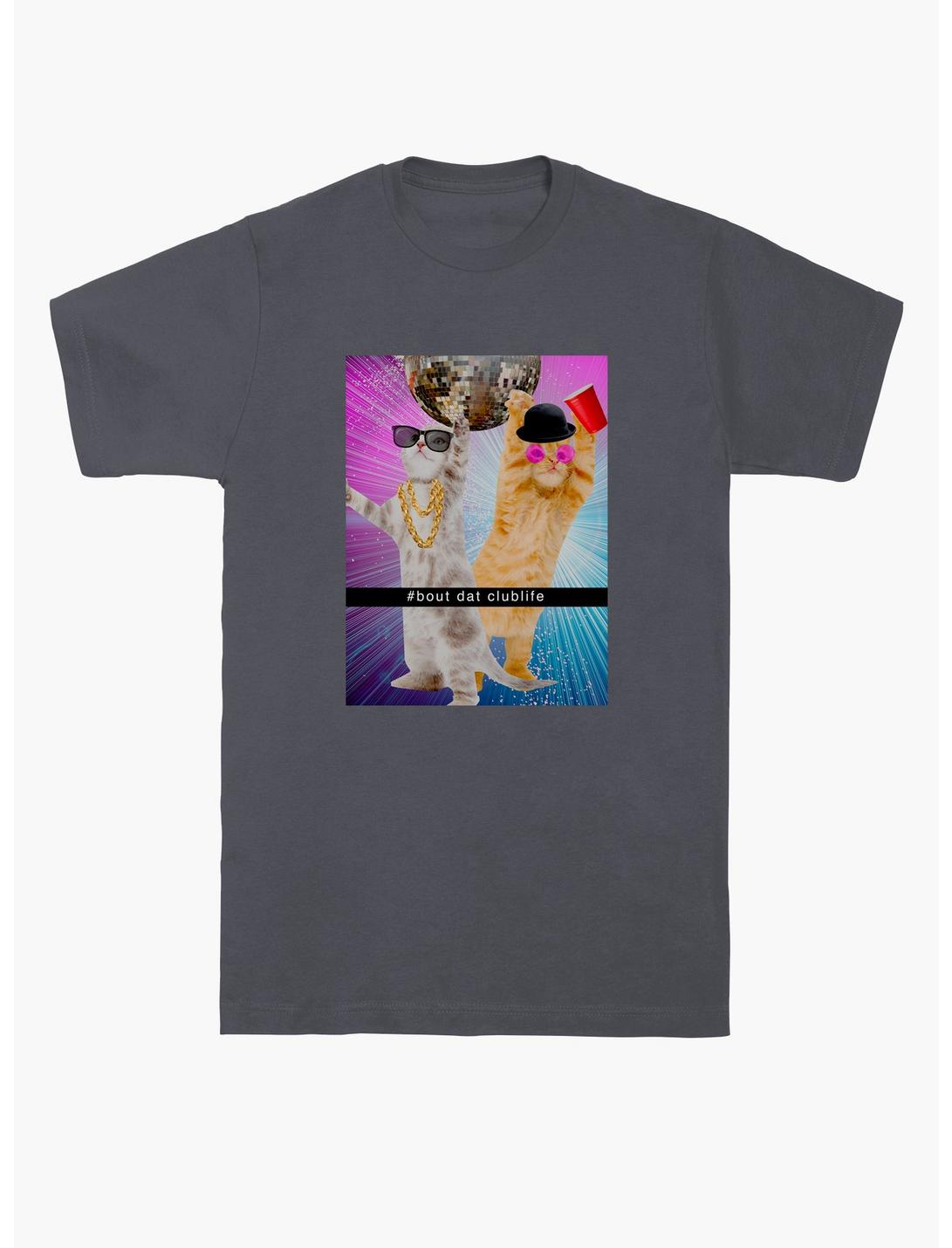 Clublife Disco Cats T-Shirt, CHARCOAL, hi-res