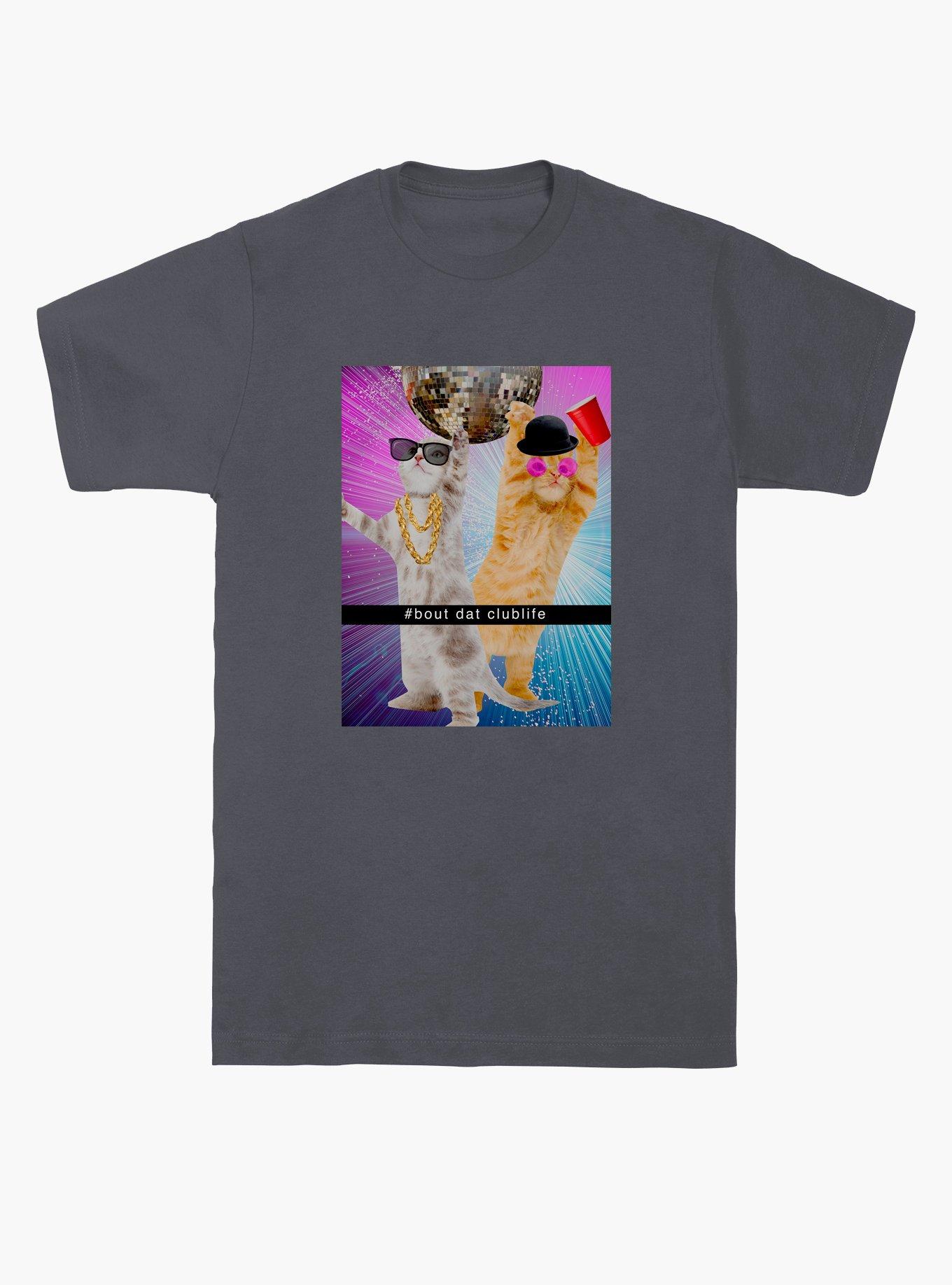 Clublife Disco Cats T-Shirt, CHARCOAL, hi-res
