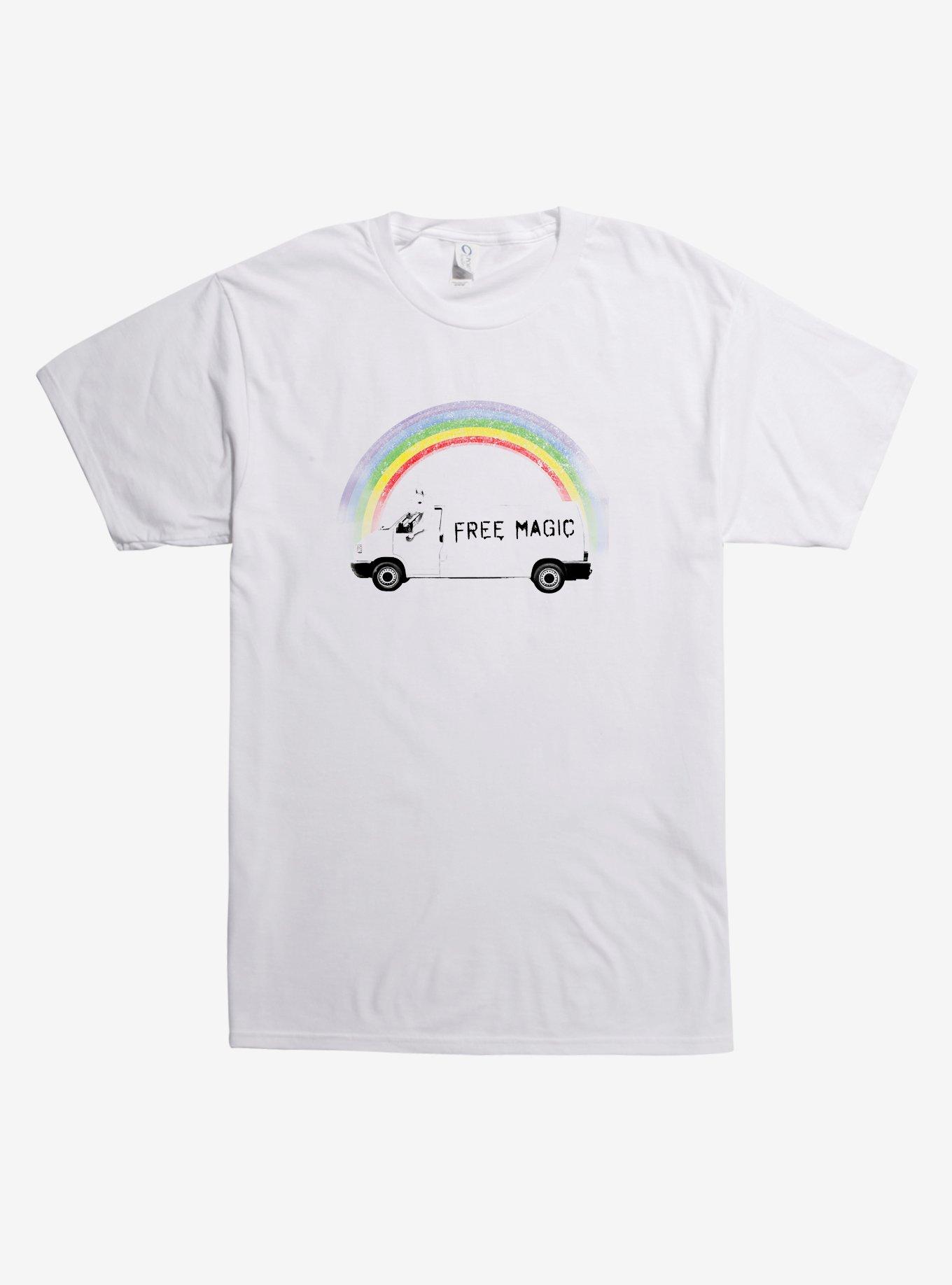 Free Magic Unicorn Rainbow T-Shirt, WHITE, hi-res
