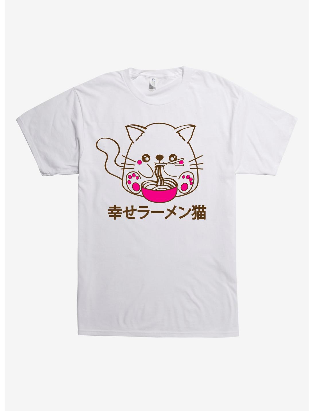 Noodle Cat T-Shirt, WHITE, hi-res