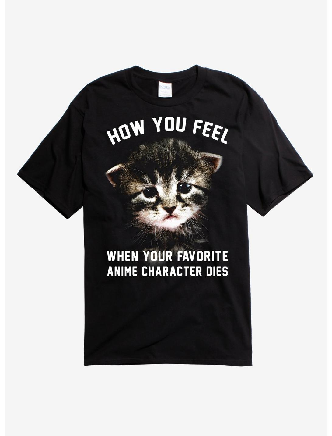 Favorite Anime Character Cat T-Shirt, BLACK, hi-res