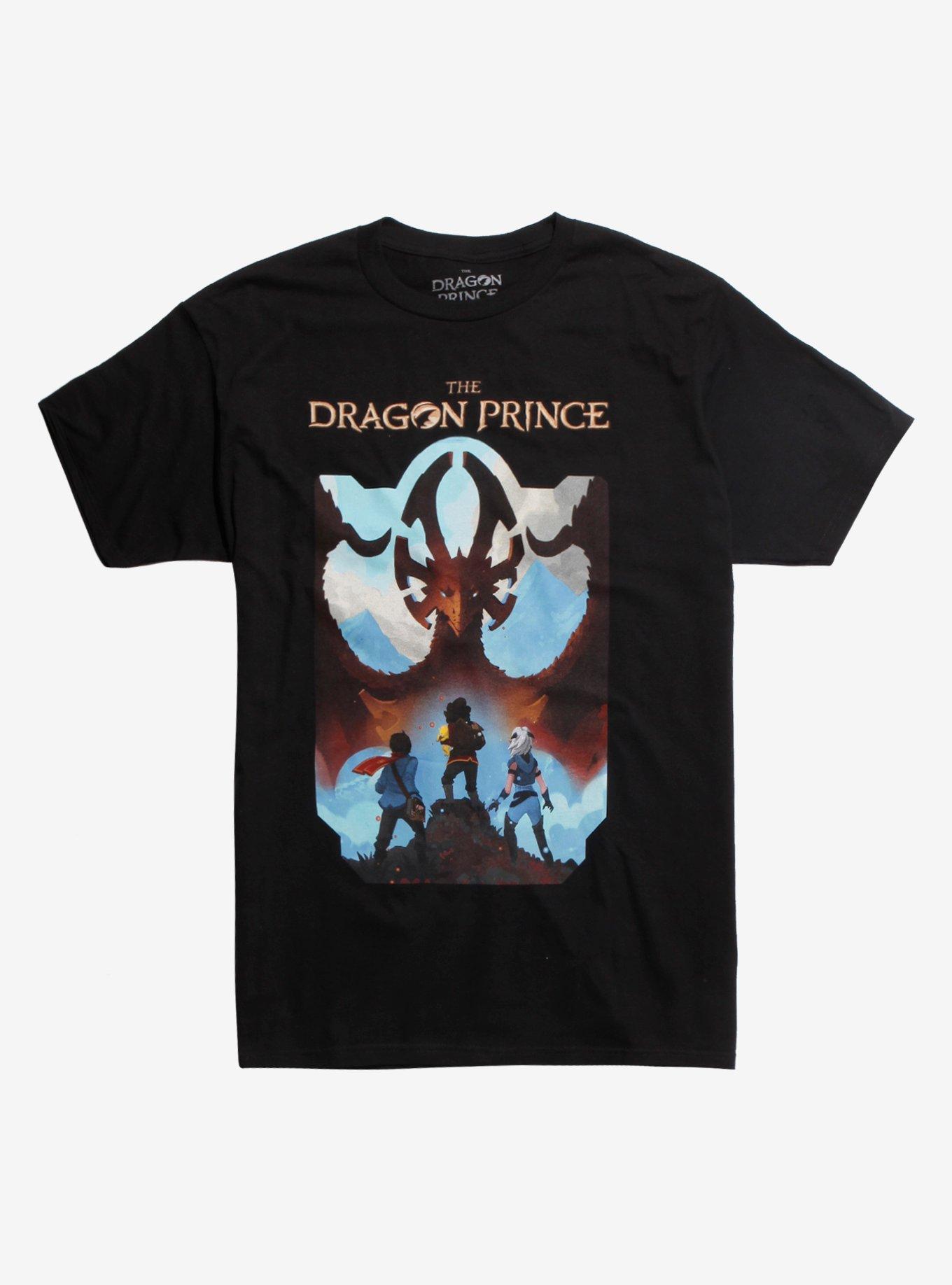 The Dragon Prince Poster T-Shirt Hot Topic Exclusive, BLACK, hi-res