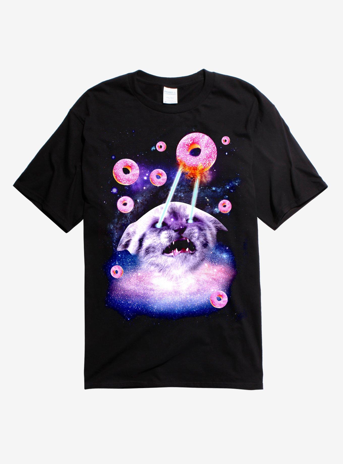 Cat Donuts Galaxy T-Shirt - BLACK | Hot Topic