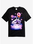 Cat Donuts Galaxy T-Shirt, BLACK, hi-res