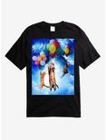 Floating Balloon Cats T-Shirt, BLACK, hi-res