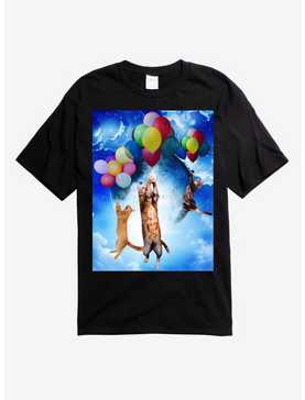 Floating Balloon Cats T-Shirt, , hi-res