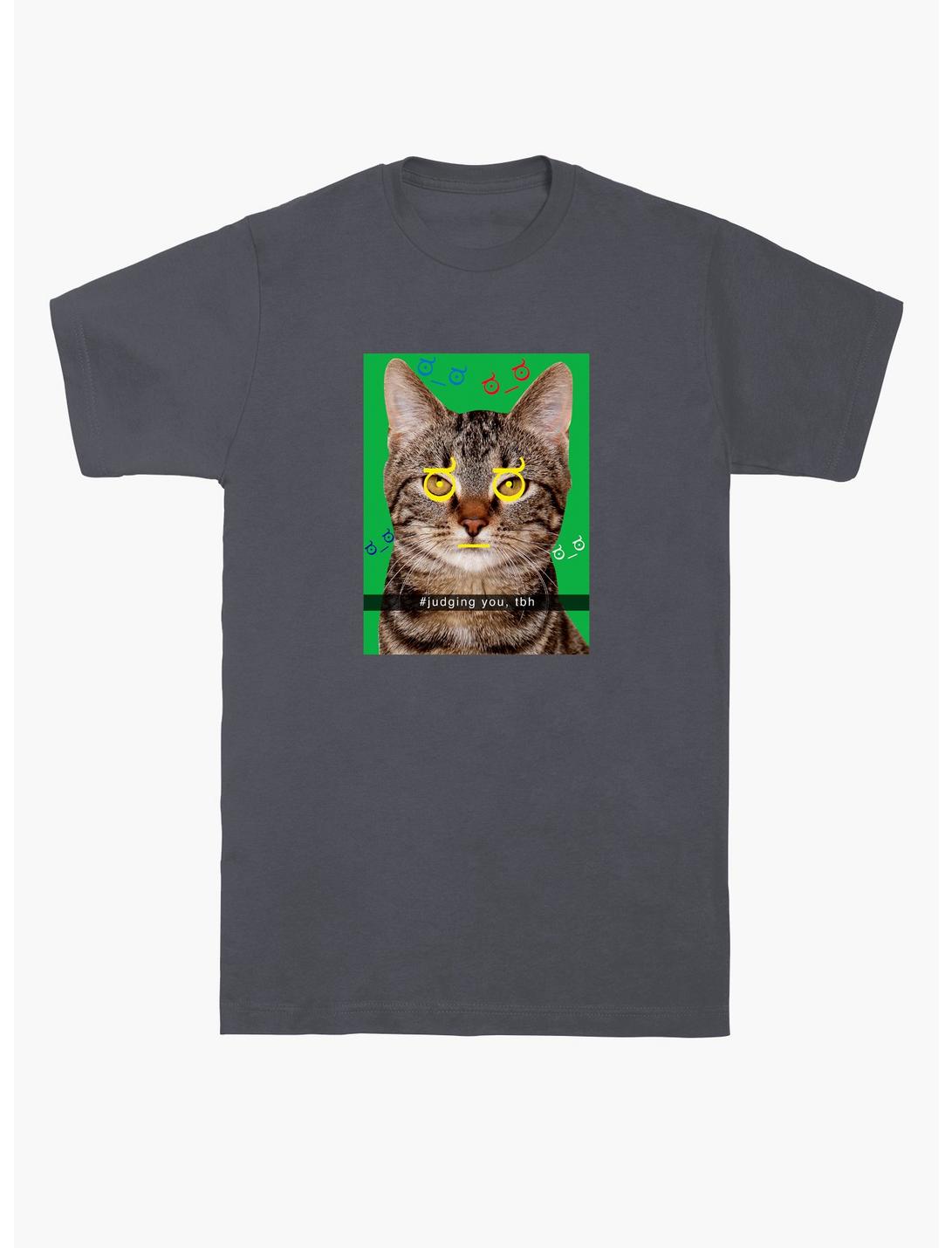 Judging You To Be Honest Cat T-Shirt, CHARCOAL HEATHER, hi-res
