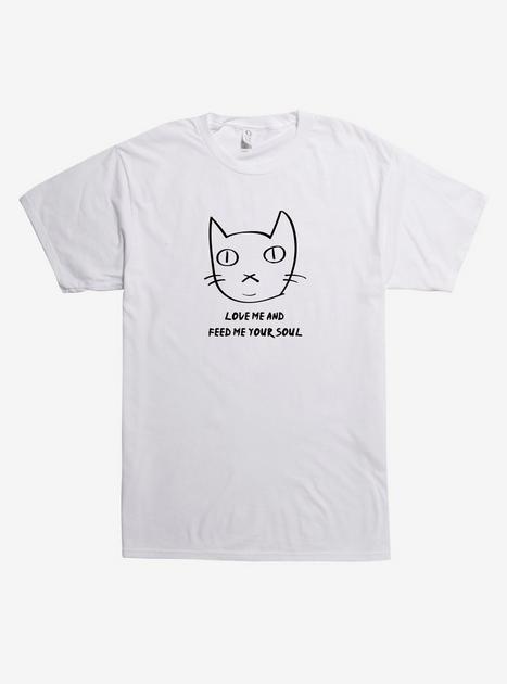 Love Me & Feed Me Cat T-Shirt - WHITE | Hot Topic