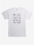 My Cat Likes Me T-Shirt, WHITE, hi-res