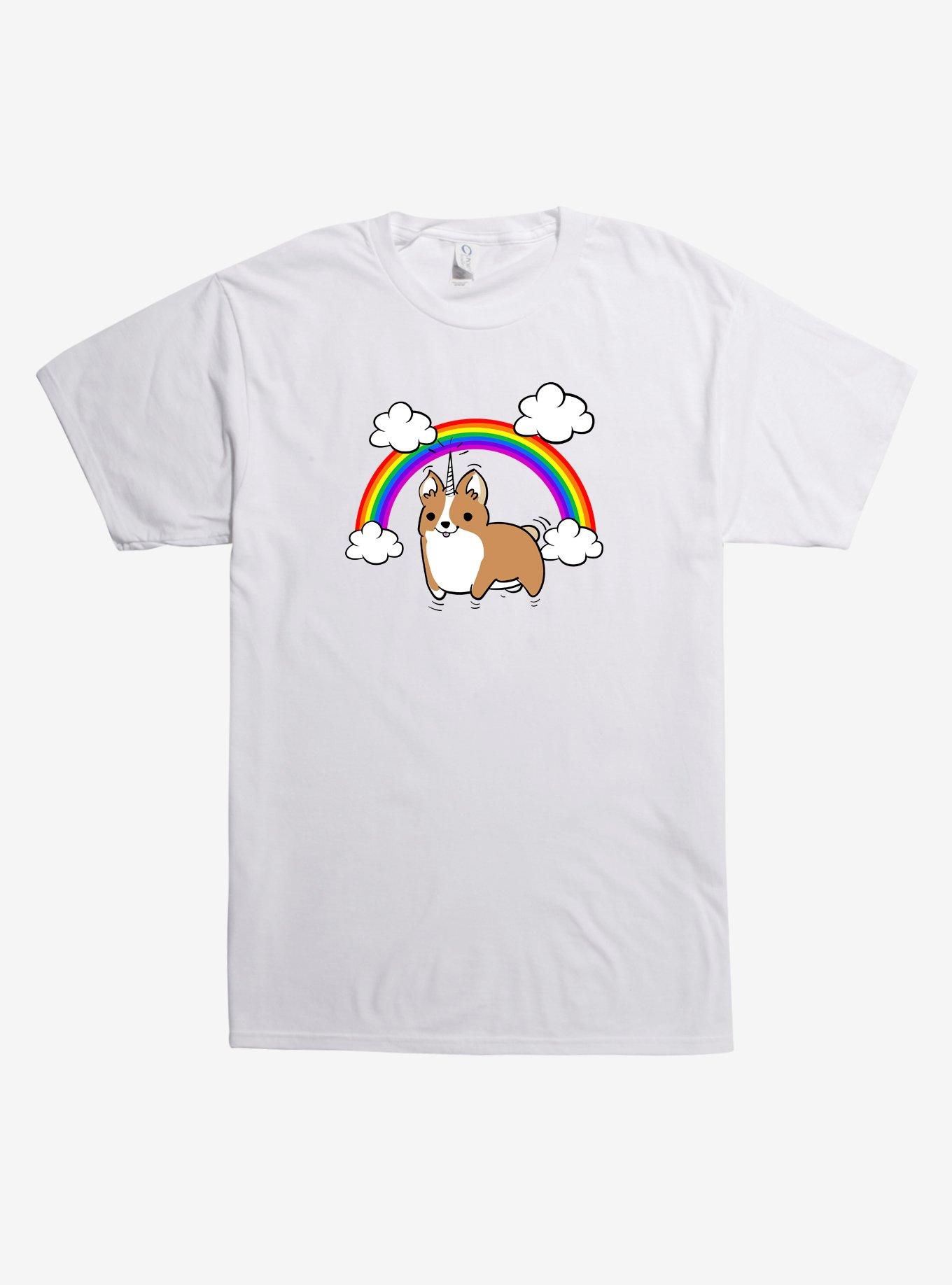 Unicorn Dog Rainbow T-Shirt, WHITE, hi-res