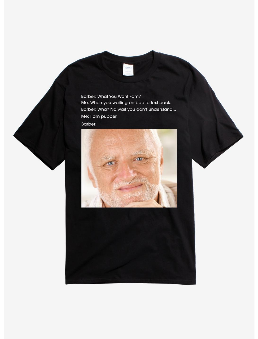 Hide the Pain Harold Meme T-Shirt, BLACK, hi-res