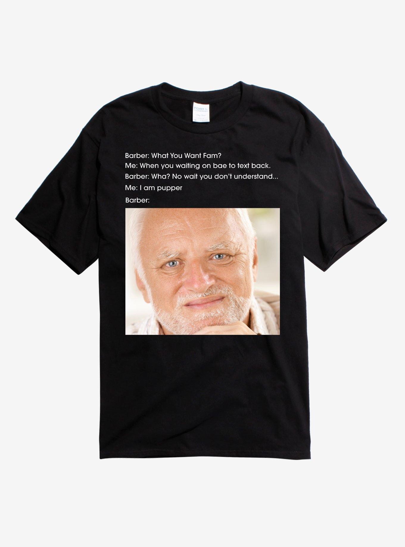 Hide the Pain Harold Meme T-Shirt, BLACK, hi-res