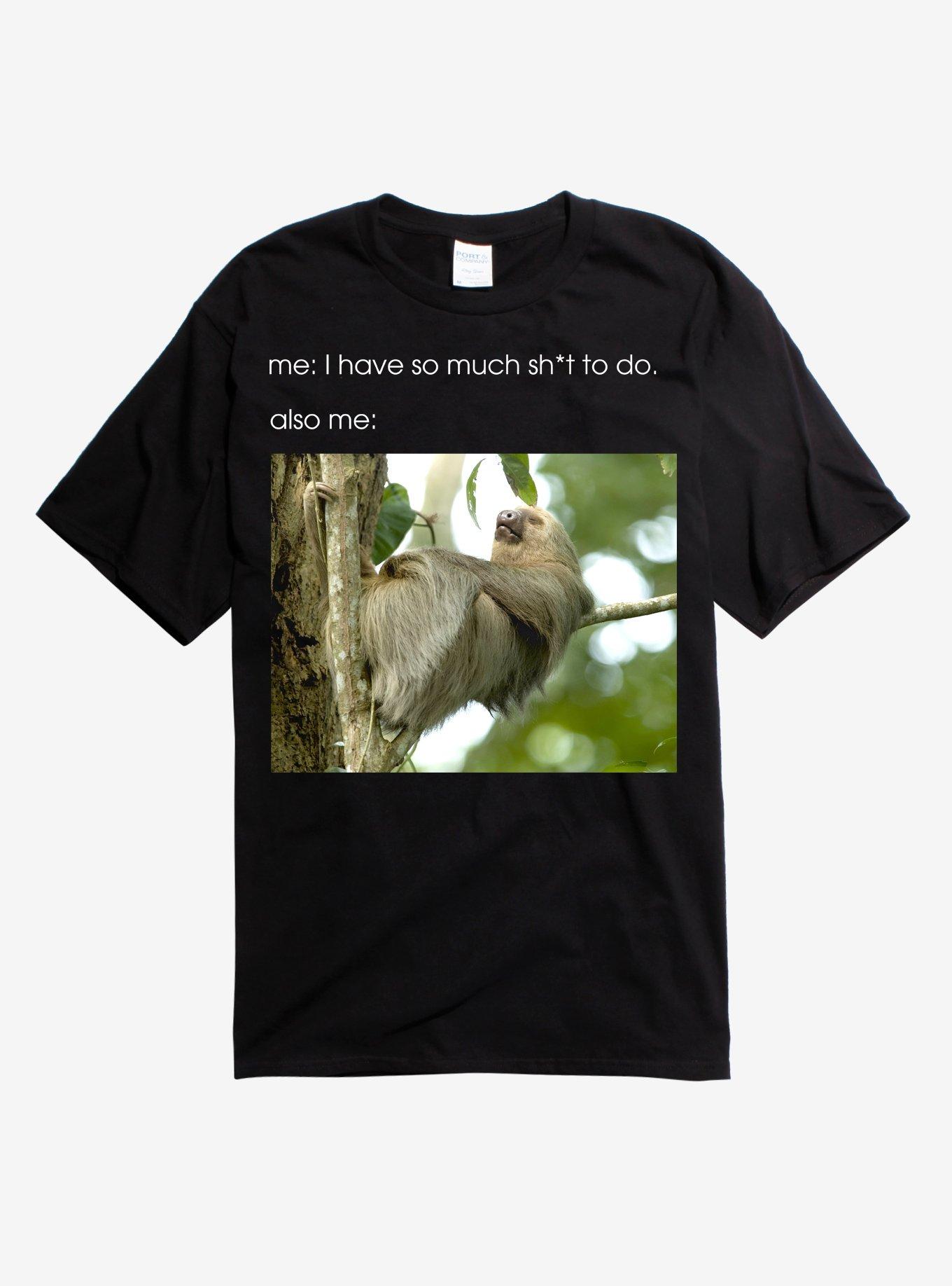 So Much To Do Sloth T-Shirt, BLACK, hi-res