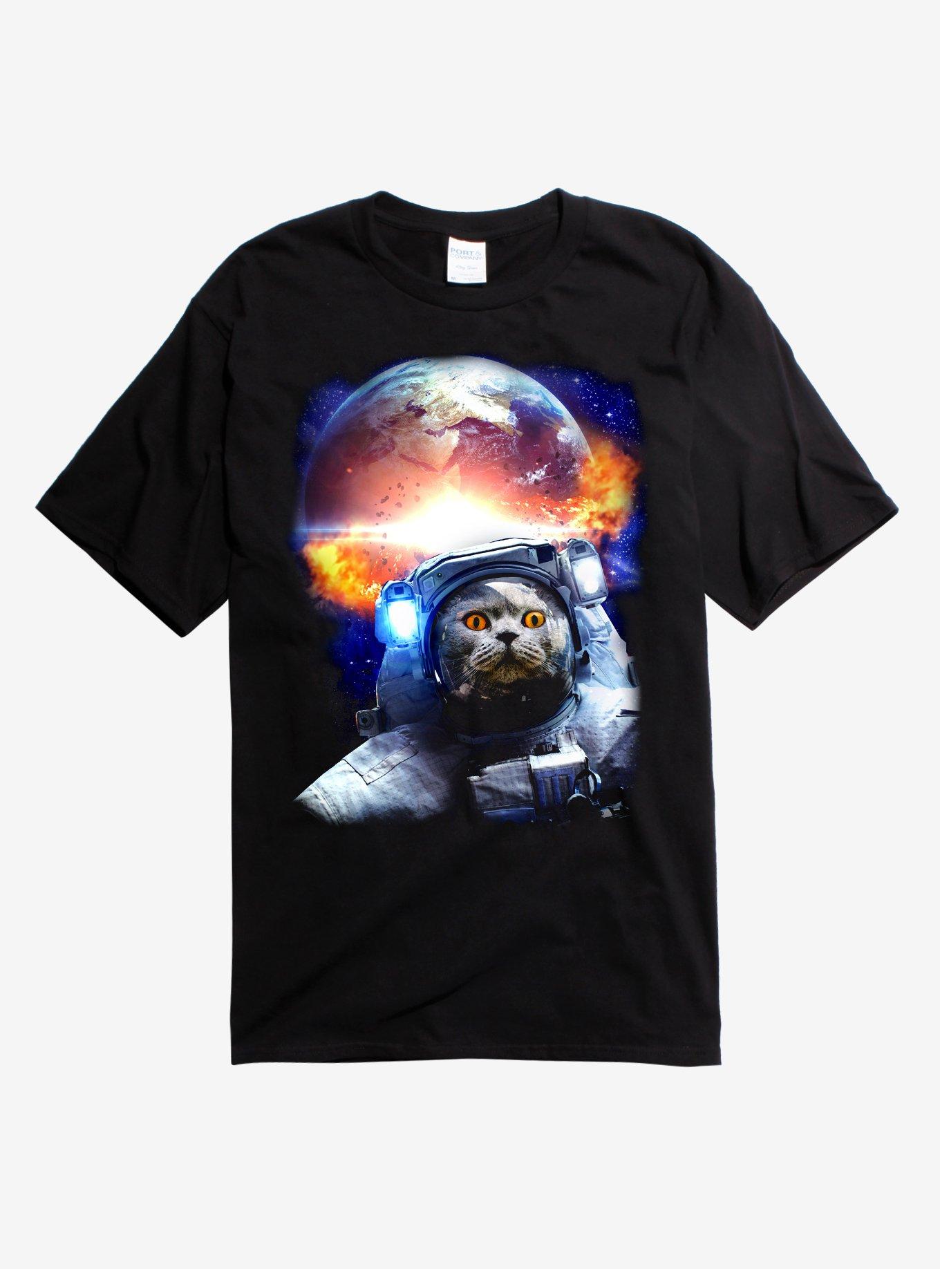 Cat astronaut t outlet shirt