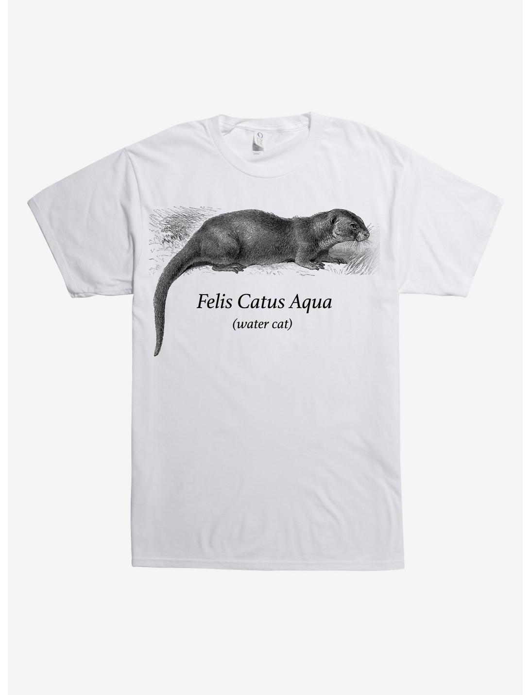 Felis Catus Aqua Water Cat T-Shirt, WHITE, hi-res